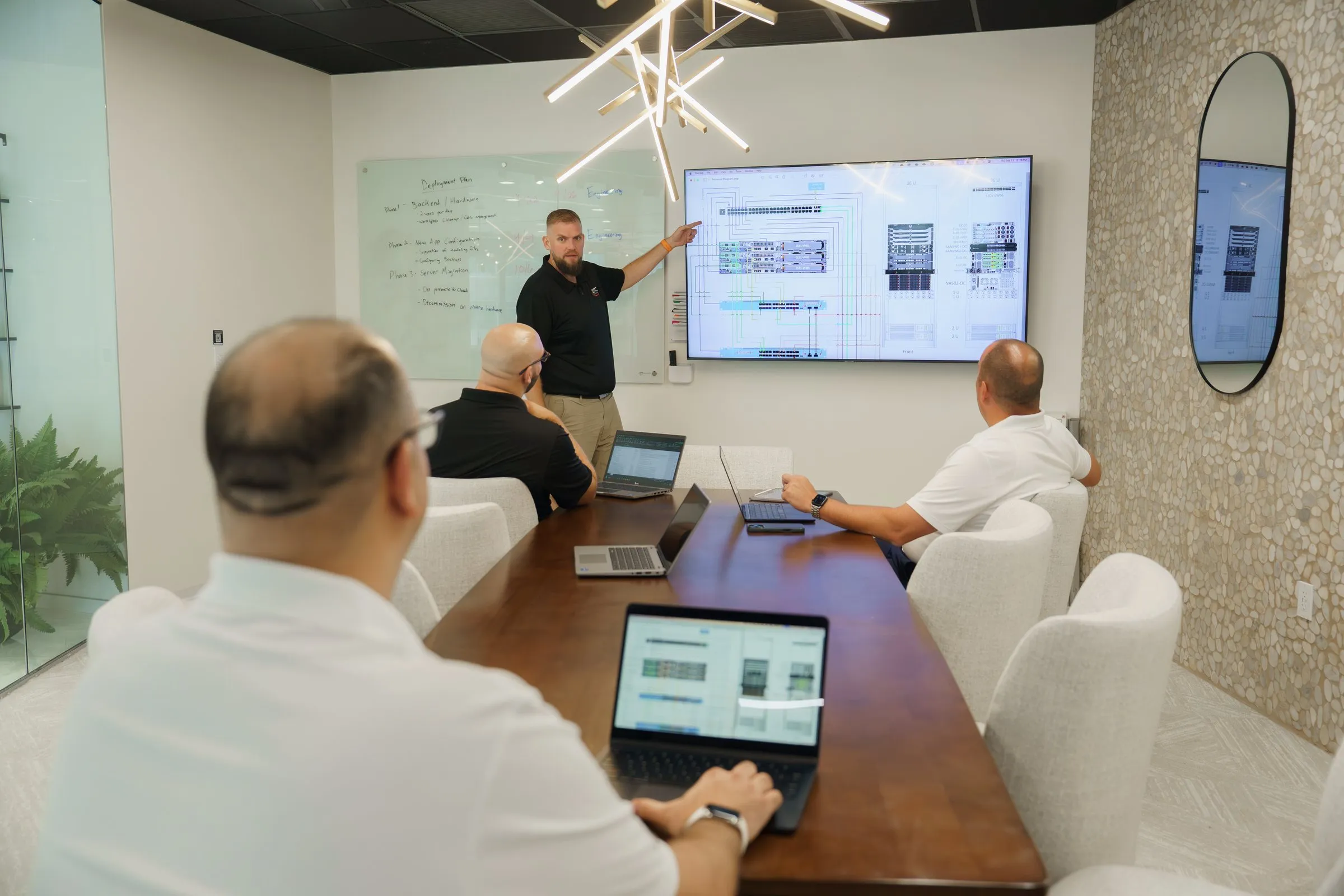AJTC engineer presenting a technology plan
